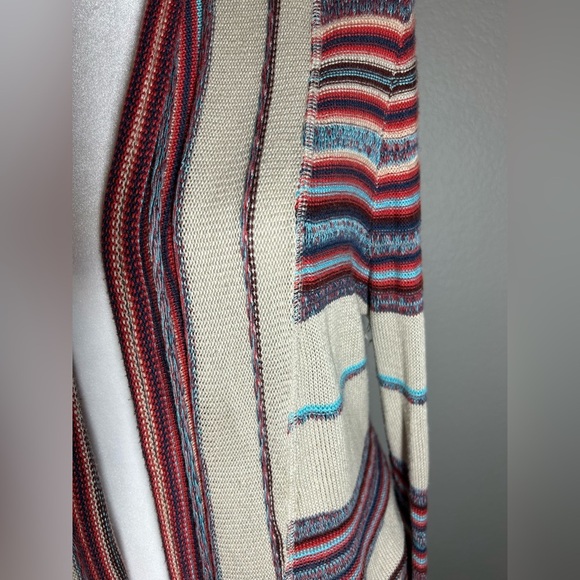 Women’s Billabong Multicolor Striped Open Cardigan Size M Western Cowgirl Boho - Picture 6 of 11
